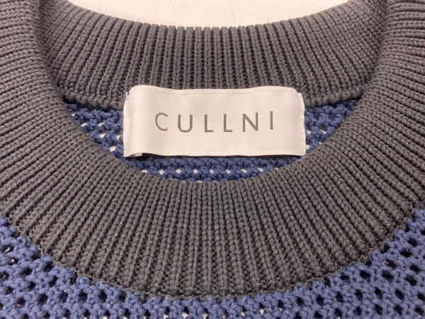 クルニ CULLNI Bi Color Mesh Knit Short Sleeve Pullover メッシュ ニット ショート スリーブ プルオーバー 紺 サイズ 1 トップスその他 ボーダー ネイビー 104MT-1911
