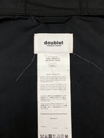 ダブレット doublet 17AW HIGH DENSITY MATERIAL COAT ハイ デンシティー マテリアル コート フード ジャケット アウター 黒 17AW10CO18 ジャケット ロゴ ブラック Mサイズ 104MT-1132