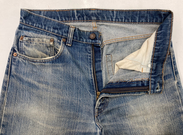 リーバイス Levi's 505 66前期 70s 70年代 Vintage ヴィンテージ ジーンズ デニムパンツ ジーパン ボタン裏5 ジッパーフライ 42TALON 青 無地 デニム ブルー 104MB-176