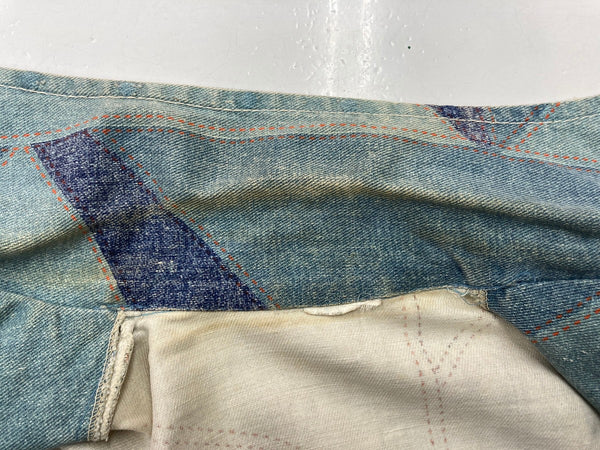 ヴィンテージ vintage 70s 70年代 パッチワーク プリント デニムジャケット Ｇジャン 青 ジャケット プリント ブルー 104MT-1351