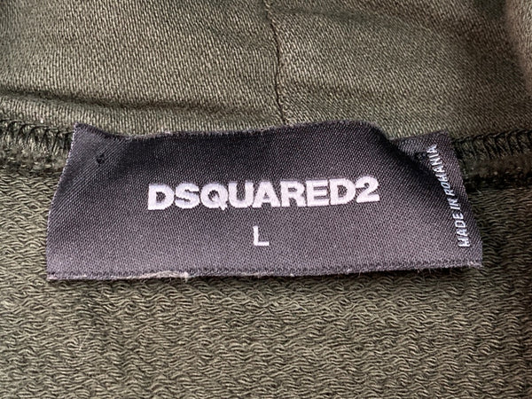 ディースクエアード DSQUARED2 Front Logo Hoodie フロント ロゴ フーディ スウェット パーカー モスグリーン 深緑 S74GU0568S54438 パーカ ワンポイント カーキ Lサイズ 104MT-2317