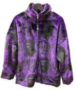 アベイシングエイプ A BATHING APE BAPE B BOY FUR JACKET ビーボーイ ファージャケット 紫 001HJI801012M ジャケット 総柄 パープル Sサイズ 104MT-327