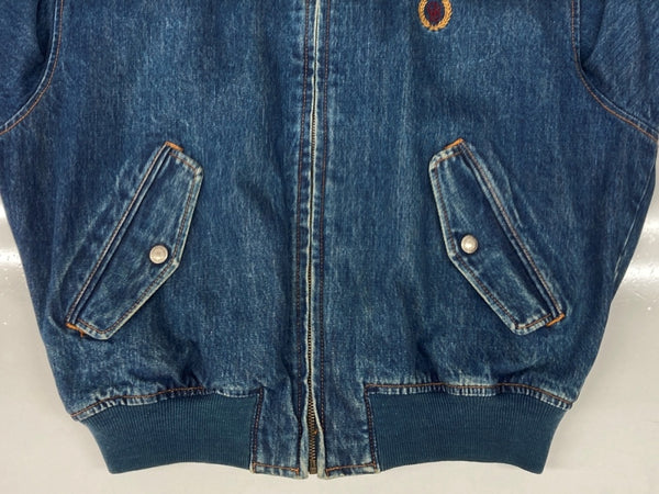 チャップス CHAPS 80s DENIM JACKET デニム ジャケット MA-1 ジップアップ 水兵 兵隊タグ アウター Ralph Lauren インディゴ 青 ジャケット ロゴ ブルー Mサイズ 104MT-2273