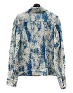 フェンチェンワン Feng Chen Wang TRUCKER JACKET トラッカー ジャケット タイダイ ストレッチ ボタン アウター 白 青 FUS17JK23 ジャケット 総柄 ホワイト Mサイズ 104MT-2105