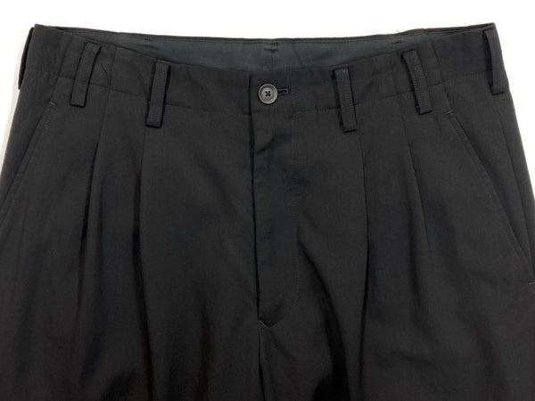 ヨウジヤマモト Yohji Yamamoto POUR HOMME TWO TUCK PANTS 2 タック パンツ シワギャバ ボトムス ジップフライ 黒 無地 HX-P17-100 スラックス ブラック サイズ 2 104MB-248