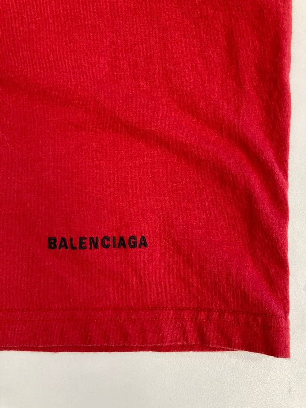 バレンシアガ BALENCIAGA 半袖カットソー 赤 XS Tシャツ レッド SSサイズ 101MT-4015