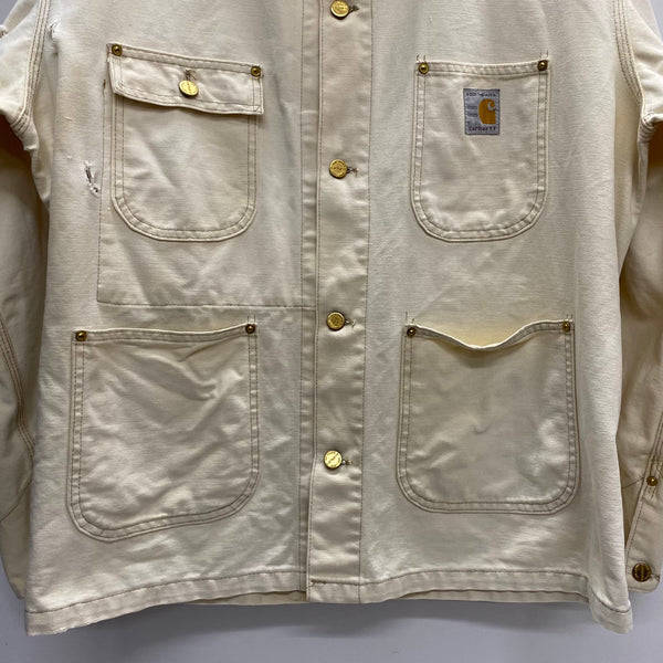 【曜日割引対象外】 カーハート Carhartt 80's 100th Anniversary ミシガンチョアコート 100周年記念 USA製 ジャケット ホワイト 201MT-4454 VB