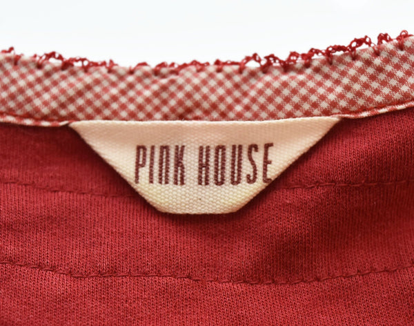 ピンクハウス PINK HOUSE ローンフリルブラウス 7分袖 P014LUAL42 B 半袖カットソー レッド Lサイズ 103LT-134