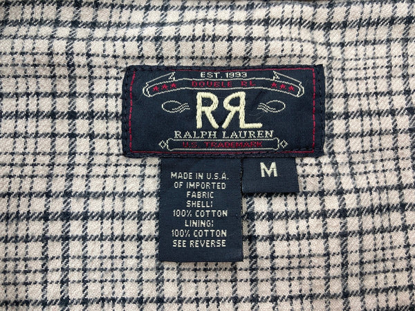 ダブルアールエル RRL 90s 90年代 三ツ星タグ USA製 ジップアップ ブルゾン アウター スポーツジャケット ワークジャケット  ジャケット 無地 カーキ Mサイズ 104MT-1993