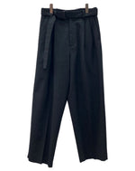 シュタイン stein BELTED WIDE STRAIGHT TROUSERS ワイド ストレート トラウザーズ タック ベルト ジップフライ 黒 無地 ST.283-1 ボトムスその他 ブラック Sサイズ 104MB-288