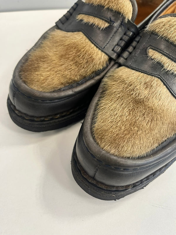 パラブーツ Paraboot International Gallery BEAMS インターナショナルギャラリービームス別注 レザーコインローファー ブラック系 メンズ靴 ローファー サイズ7 A 101sh-2095