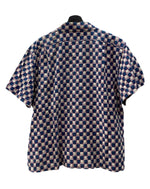 ラルフローレン RalphLauren 90s OPEN COLLAR SHIRT オープン カラー シャツ FORREST アロハ ハワイアン USA製 半袖 開襟 青 半袖シャツ チェック ブルー Mサイズ 104MT-1511