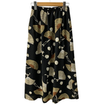 カネコイサオ kaneko isao ワンダフルワールド 扇子柄 ロングスカート スカート ブラック 201LB-103