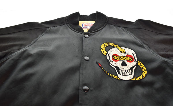 スタイルアイズ STYLE EYES 東洋 エンタープライズ TOYO ENTERPRISE 蛇 髑髏 スカル スカジャン SE10640 38 ジャケット ブラック 103MT-2559