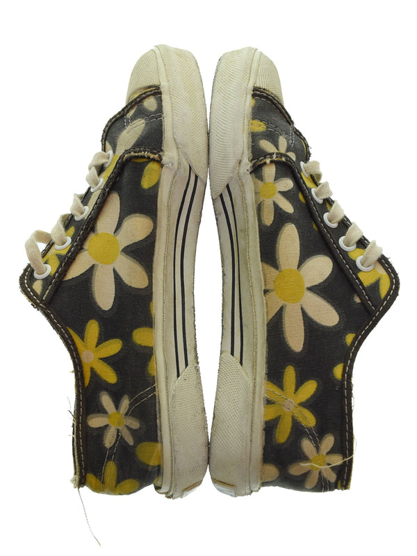 ヴァンズ 90s Made in USA Flower Power 90's USA製 フラワーパワー 花柄 メンズ靴 スニーカー ブラック 8 1/2 103S-1125