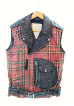 ラルフローレン RalphLauren Denim & Supply デニム アンド サプライ USED加工オールレザー ライダース バイカー ベスト 赤 7282544MCVT ベスト レッド Mサイズ 103MT-1706