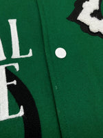 ファーストロウ FIRST ROW GLOBAL PEACE MULTI PATCHES VARSITY JACKET バーシティ ジャケット スタジャン キルティング アウター 灰 緑 FRJ0070 ジャケット 刺繍 グリーン Lサイズ 104MT-1427