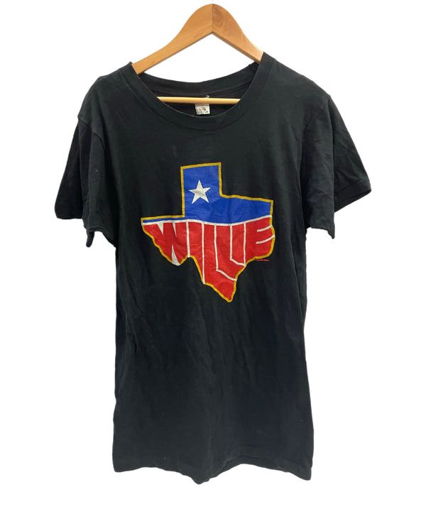 バンド band 80's 80年代 Willie Nelson Texas 1984 TOUR ウィリー・ネルソン カントリー ツアーT VINTAGE ヴィンテージ Tシャツ ブラック Lサイズ 101MT-5208