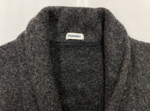 プランテーション Plantation 現行 ライト ブランケット ウール WOOL 毛 ロングコート ロングカーディガン ガウン GRAY ダークグレー 濃炭 PL04JA066 コート 無地 グレー SIZE2 104LT-78