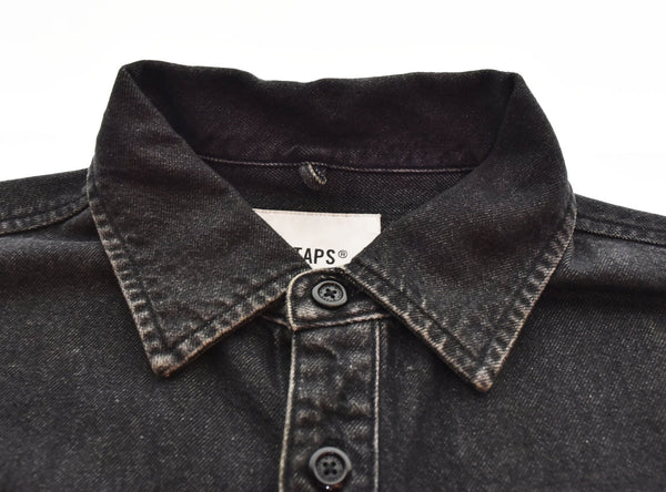 ダブルタップス WTAPS 22AW WCPO 01/LS/COTTON.DENIM ダブルシーピーオー ロングスリーブ コットン デニム シャツ 222WVDT-SHM01  3 ジャケット ブラック 103MT-2469