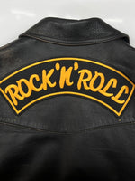 トリプルシックス 666 LEATHER JACKET レザー ジャケット ダブル ライダース バイカー ワッペン アウトドア アウター 黒 サイズ 36 ジャケット 総柄 ブラック 104MT-1697