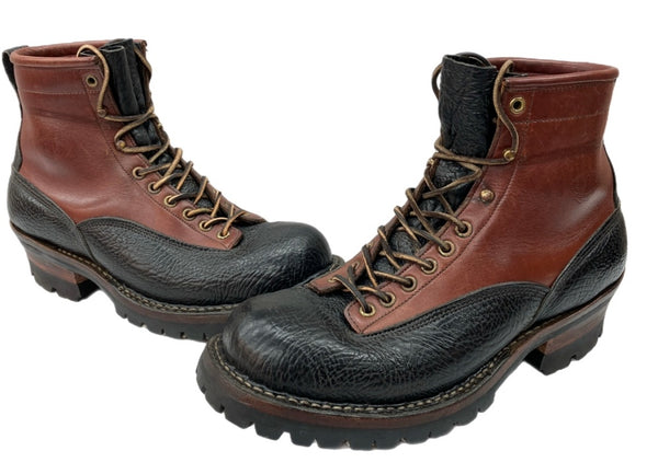 ホワイツブーツ WHITE'S BOOTS SMOKE JUMPER Red Dog スモーク ジャンパー 2トーン Vibramソール レースアップ 革靴 茶 黒 メンズ靴 ブーツ ワーク ブラウン サイズ 10 1/2E 104S-770