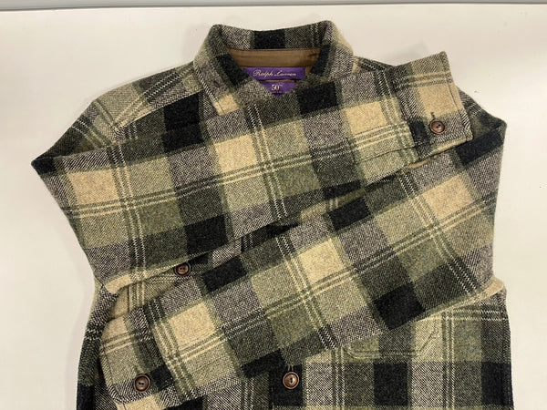 ラルフローレン RalphLauren purple label パープルレーベル 50th anniversary collection チェックシャツ シャツジャケット 緑 長袖シャツ グリーン Sサイズ 101MT-4809