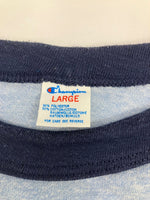 チャンピオン Champion 80's 80年代 トリコタグ PEANUTS SNOOPY ピーナッツ スヌーピー プリント vintage ヴィンテージ made in USA アメリカ製 リンガーT Tシャツ ブルー Lサイズ 101MT-4042