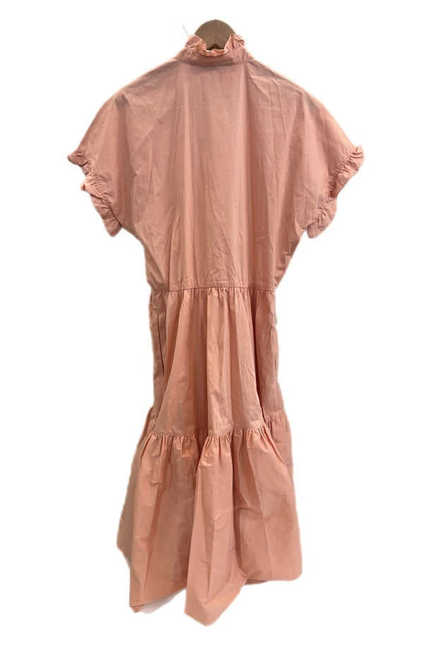 ラルフローレン RalphLauren ラッフルトリム コットンブレンド ドレス フリル ティアード ワンピース ピンク 4 101LT-147