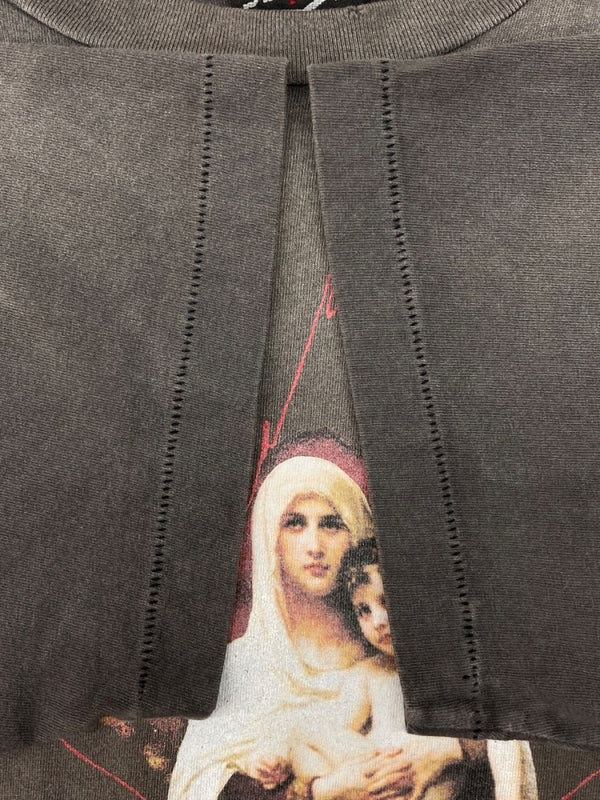 セントマイケル SAINT MICHAEL 23SS SS TEE / STAR MARIA マリア Tシャツ ダメージ加工 エイジング 半袖  SM-S23-0000-007 Tシャツ プリント グレー Lサイズ 104MT-2006