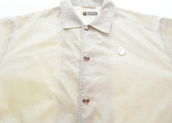 アベイシングエイプ A BATHING APE BAPE LOGO COACH JACKET Windbreaker コーチジャケット 001LJK801314M ジャケット ホワイト Mサイズ 103MT-3227