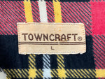 ヴィンテージ vintage 60s 60年代 TOWNCRAFT タウンクラフト オープンカラーシャツ 開襟 プリントネル プリネル  長袖シャツ チェック マルチカラー Lサイズ 104MT-1754