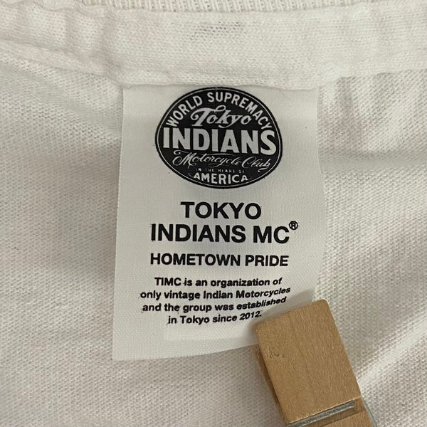 東京インディアンズ TOKYO INDIANS Motorcycle Club L/S Tee ロンT ホワイト XLサイズ 201MT-4404