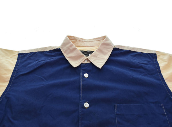 コムデギャルソンオムプリュス COMME des GARCONS HOMME PLUS AD2014 バイカラー切り替え PK-B059 長袖シャツ マルチカラー SSサイズ 103MT-2932