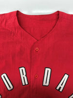 ナイキ NIKE JORDAN 90s BASEBALL SHIRT ベースボール シャツ ジャンプマン ボタン ヴィンテージ 半袖 刺繍 赤 半袖シャツ ロゴ レッド 104MT-1962