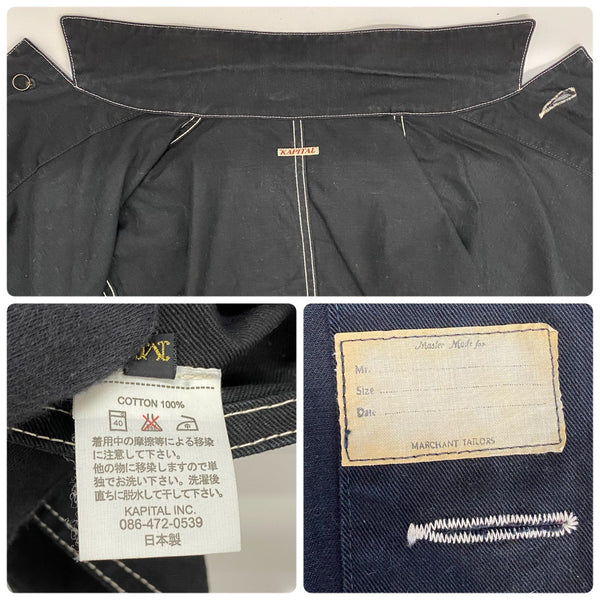 【曜日割引対象外】 キャピタル KAPITAL カバーオール ジャケット ブラック Mサイズ 201MT-4304 VB