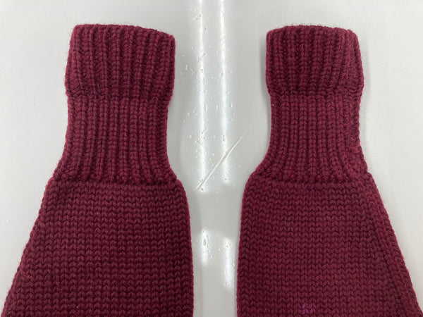 ヴィンテージ vintage 40s~ 40年代 レタードカーディガン ロングリブ ニット セーター えんじ 生成り カーディガン ライン ワインレッド 104MT-1904