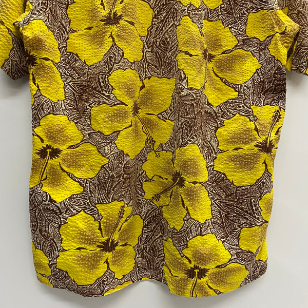 【曜日割引対象外】 ヴィンテージ vintage ~60's SHAPELY シアサッカー 半袖シャツ Sサイズ イエロー 201MT-4168 VB