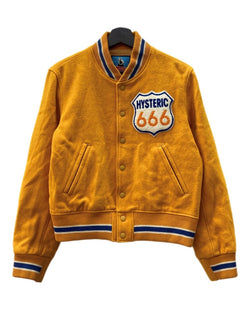 ヒステリックグラマー HYSTERIC GLAMOUR STADIUM JACKET スタジアム ジャケット スタジャン ワッペン アウター 黄 2AB-2930 ジャケット ロゴ イエロー Fサイズ 104MT-2124