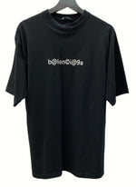 バレンシアガ BALENCIAGA 20SS SYMBOLIC LOGO TEE 半袖 カットソー クルーネック オーバーサイズ ロゴ BLACK 黒 JP57 2019 03150 XXS Tシャツ プリント ブラック 104MT-416