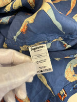 シュプリーム SUPREME 18SS Alphabet Silk Shirt アルファベットシルクシャツ青 半袖シャツ マルチカラー Lサイズ 101MT-5048