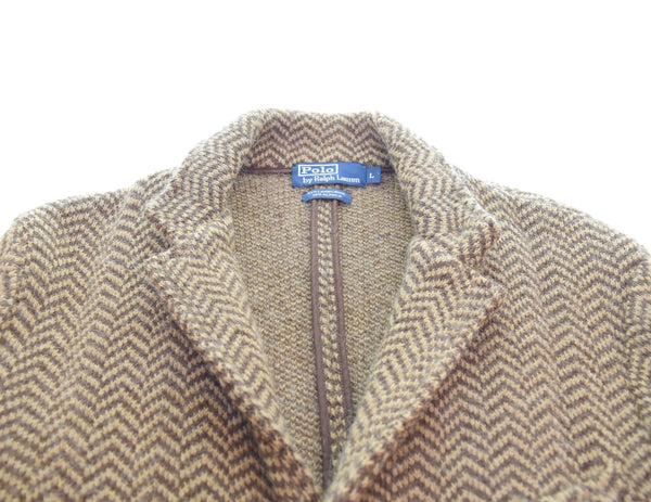 ラルフローレン RalphLauren ウールニットテーラードジャケット チンストラップ センターベント ジャケット マルチカラー Lサイズ 103MT-2851