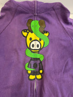 ア ベイシング エイプ A BATHING APE BAPE × Kaws Baby Milo Bendy Giraffe Zip Ups ベイプ カウズ マイロ ジラフプリント キリンプリント フーディ パーカー 紫  パーカ パープル Sサイズ 101MT-5262
