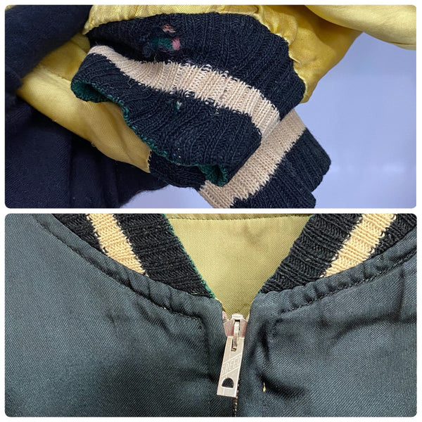 【曜日割引対象外】 ヴィンテージ vintage 50's Souvenir Jacket KOREA SPEED バタフライZIP スカジャン ジャケット ブラック 201MT-3859 VB