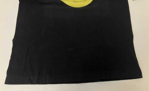 ヴィンテージ vintage 90's 90年代 Head Shot smiley face ぶち抜きスマイル ガンショット アートT 袖裾シングルステッチ Tシャツ ブラック Mサイズ 101MT-4937
