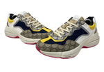 グッチ GUCCI RYTHON ライトン GG柄 レースアップ ローカット シューズ 白 茶 紺 619891 メンズ靴 スニーカー マルチカラー サイズ 10 1/2 104S-941