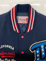 テッドマン TEDMAN STADIUM JACKET スタジアム ジャケット スタジャン バーシティ デビル 袖革 刺繍 アウター 紺 TDJ-15000 サイズ 44 ジャケット 総柄 ネイビー 104MT-1765