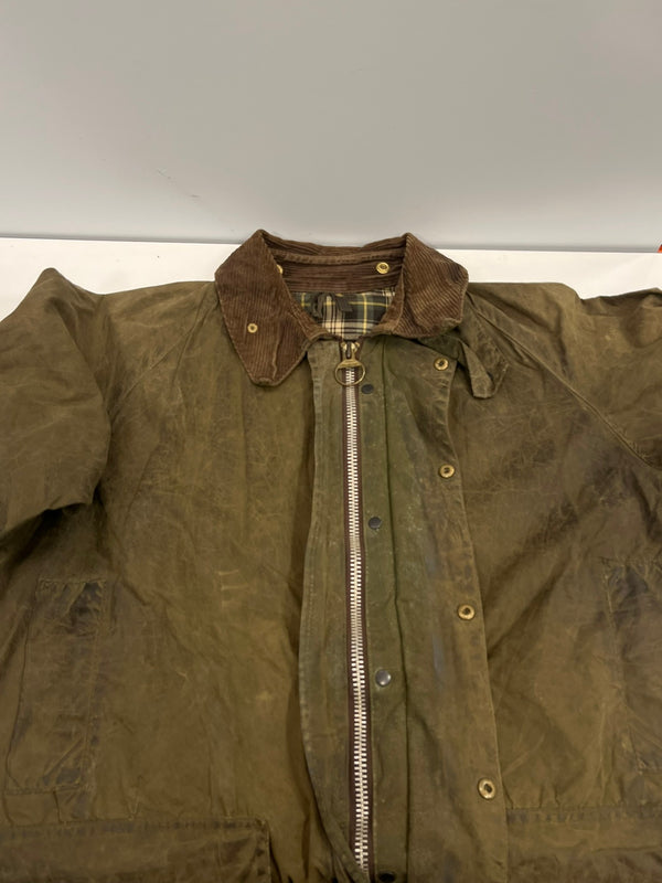 バブアー BARBOUR 90's 90年代 3ワラント GAMEFAIR ゲームフェア ワックス コットン オイルドジャケット ハーフコート VINTAGE ヴィンテージ C42 ジャケット カーキ 101MT-5342