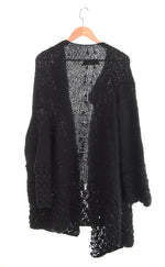 トリココムデギャルソン tricot COMME des GARCONS AD2004 00s 00's 変形ローゲージカーディガン アシンメトリー ガウン TN-N022 カーディガン ブラック 103LT-130