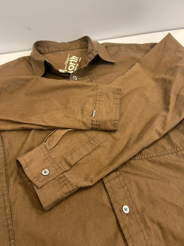 エレクトリックコテージ ELECTRIC COTTAGE 00s 00's EC NORTH 2002 コットンシャツ 裏原 長袖シャツ ブラウン Mサイズ 101MT-4865